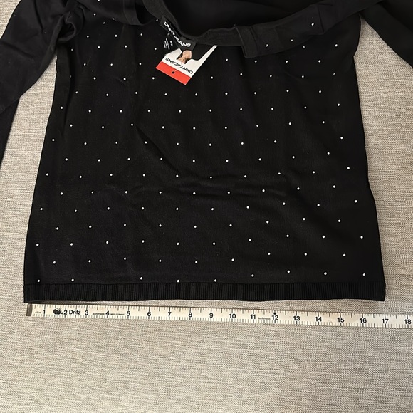 💎 NWT!! DKNY rhinestone polkadot v neck sweater - Picture 16 of 16